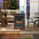 Camino a Bioetanolo da Pavimento 36x26x54 cm Bruciatore da 1,2L in Acciaio Inox Nero 