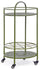 Chariot de cuisine 45x81 cm avec porte-bouteille et roues en acier vert