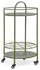 Chariot de cuisine 45x81 cm avec porte-bouteille et roues en acier vert