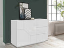Credenza 2 Ante + 3 Cassetti 140x43x86 cm Alien Bianco Lucido