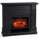 Camino Elettrico da Terra o Incasso 117x30x100 cm con Cornice e Ripiano per TV 55" 1800 W Effetto Fiamma 3D e Timer Nero      