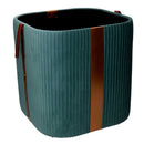 Set  3 Pouf Contenitore in Tessuto Velluto Verde Salvia