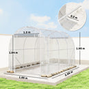 Serra a Tunnel 2x3x2 m con Porte Avvolgibili Telaio in Acciaio e Copertura in PE Anti-UV Trasparente      