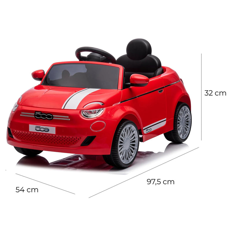 Macchina Elettrica per Bambini Licenza Fiat 500 12V Rosso     