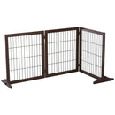 Cancelletto di Sicurezza Pieghevole per Animali Domestici 185x36x71 cm in Legno  Marrone