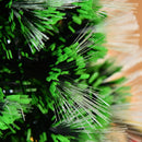 Mini Albero di Natale Artificiale 55 cm 40 Rami 40 Luci Fibre Ottiche Colorate Verde