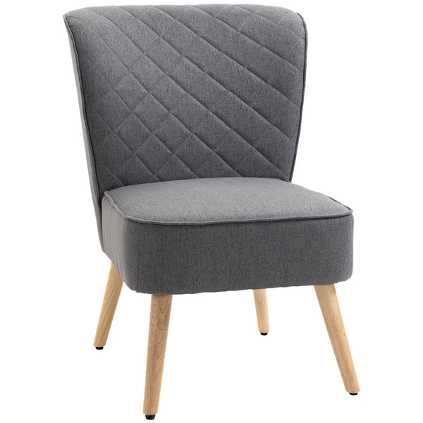 online Chaise rembourrée 61x69x85 cm en tissu effet lin gris clair
