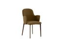Set 4 Sedie Sophia 53,5x62,5x80 cm in Tessuto Easy-Clean Gambe in Metallo Bronzo Marrone      