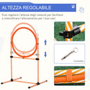 Set Addestramento Cani da Esterno Slalom Ostacolo e Tunnel con Sacca Trasporto Arancione