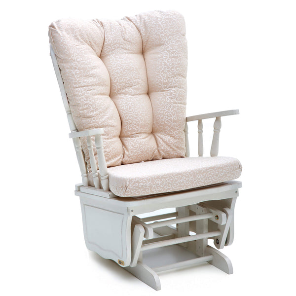 Fauteuil à bascule Dallas en bois et tissu blanc ivoire prezzo
