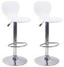 Set 2 Sgabelli con Alzata a Gas e Seduta Girevole in Similpelle Orlando Bianco