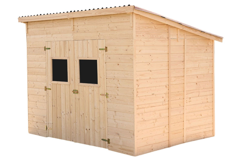 Casetta Box da Giardino 2,8x2 m Senza Pavimento in Legno Picea Massello 16mm Eden