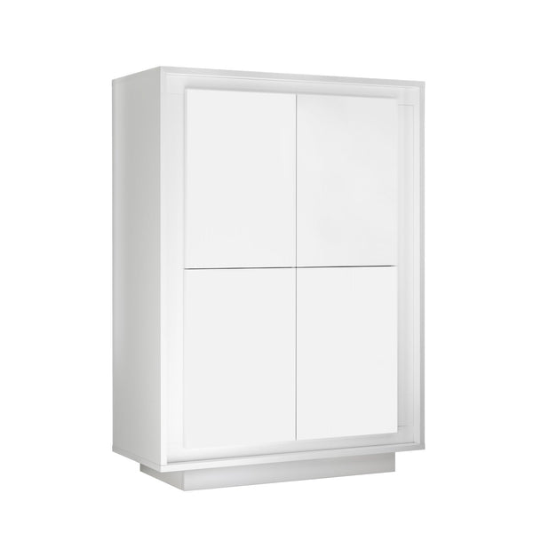 sconto Buffet 4 Portes 106x50x146 cm en Bois TFT Blanc Mat
