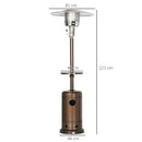 Stufa a Fungo Gas Gpl da Esterno Ø81 x 221A cm 13kW in Acciaio e Alluminio Marrone