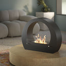 Camino a Bioetanolo da Pavimento 64x23x52 cm 2000W 1,5L Bologna Nero 