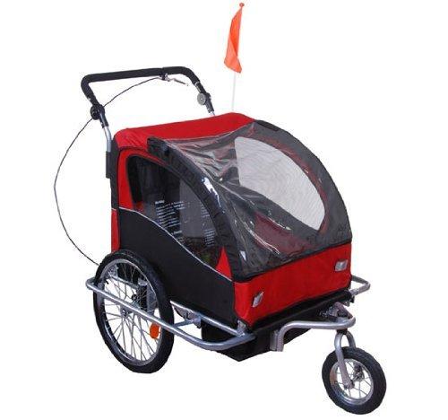 online Chariot de vélo et poussette 2 en 1 rouge et noir