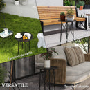 Tavolino da Giardino con Intagli a Fiori e Foglie Ø40x50 cm in Acciaio Nero 