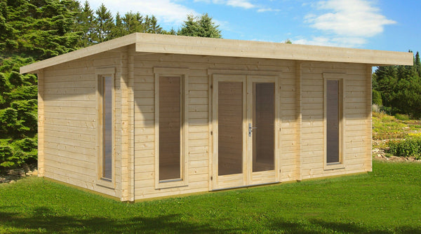 sconto Abri de jardin Aurora 5,87x3,77m double porte en bois de sapin brut