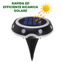 Faretto Solare Luce Led RGB Tondo da Giardino con Sensore Crepuscolare IP68