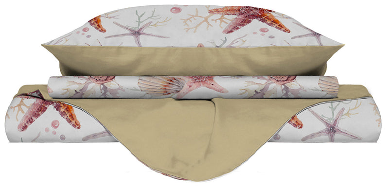 Copripiumino con Stampa sul Sacco e Federe Doubleface Starfish