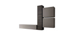 Parete Attrezzata Mobili Salotto 4 Mobili Sospesi 169x244x31cm TFT  Cube Grigio Opaco e Quercia Wengè
