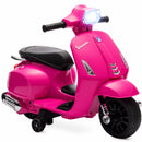 Moto Elettrica per Bambini Licenza Vespa Batteria Ricaricabile 6V Rotelle e Luci Rosa      
