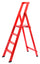 Echelle bois pliante 4 marches H88 cm Rouge