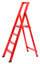 Echelle bois pliante 4 marches H88 cm Rouge