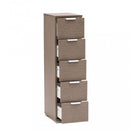 Cassettiera 5 Cassetti Rovere Grigio 27x38x103 h cm in Truciolare bilaminato Rovere grigio