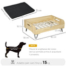 Cuccia per Cani e Gatti 82x56x31,5 cm in MDF e Acciaio Nero