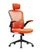 Chaise de bureau de direction 63x62x117 cm en tissu résille orange