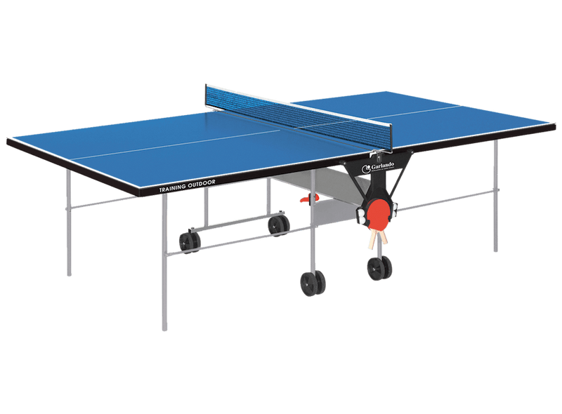 Tavolo da Pin Pong con Piano Blu e Ruote per Esterno Garlando Training Outdoor