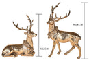 Set 2 Statuine Renne 22 cm in Resina Oro