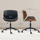 Sedia Scrivania Girevole 52x54x74-84A cm Senza Braccioli Stile Moderno in Pelle PU Nero      