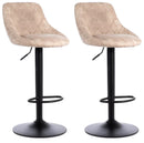 Set 2 Sgabelli 45x50xH84/100 cm in Microfibra Max Beige