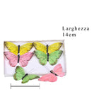 Set 12 Farfalle con Clip Larghezza 14 cm