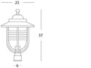 Lampada Testa Palo Color Ruggine Diametro 6Cm da Esterno Linea Porto Sovil