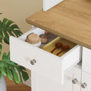 Mobile Cucina Multiuso Dispensa 101x39x180,5 cm in MDF Bianco e Legno  