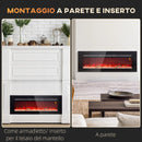 Camino Elettrico da Parete 1800W con Telecomando e Display LCD 127x15,8x45 cm Nero 