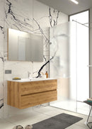 Mobile da Bagno Sospeso con Lavabo 70 cm e Specchio Bali Light Rovere Miele      