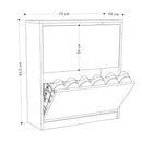 Scarpiera due ante a ribalta 73x26x82,5 cm grigio retro