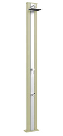 Doccia da Esterno Giardino Miscelatore e Lavapiedi Arkema Spring S Fascia Inox Champagne Bronze