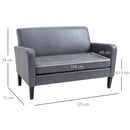 Divano 2 Posti 122x72x74 cm in Tessuto Grigio