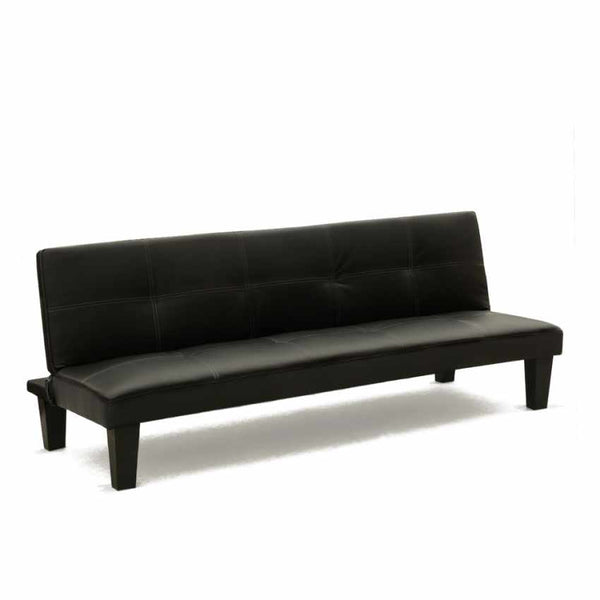 sconto Canapé convertible 165x70x67 cm en simili cuir noir
