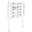Cassetta Postale 160x60x17 cm 10 Posti con Supporto in Metallo Bianco