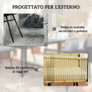 Set 5 Pezzi da Giardino con Tavolo 110x110x74 cm e 4 Sedie in Rattan PE e Legno Beige      