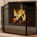 Parascintille con Antine 96x60cm Pieghevole a 3 Pannelli in Metallo Nero 