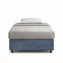 Letto 1 Piazza e Mezza Contenitore Imbottito Microfibra Blu Boxmax Varie Misure