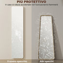Specchio da Terra e da Parete 37x43x156 cm con Struttura in Legno di Pino e Supporto Pieghevole Color Legno      