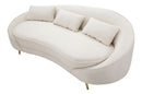 Divano 3 Posti Oslo con Cuscini Crema 185x84x68 cm in Eucalipto e Spugna e Poliestere e Metallo      